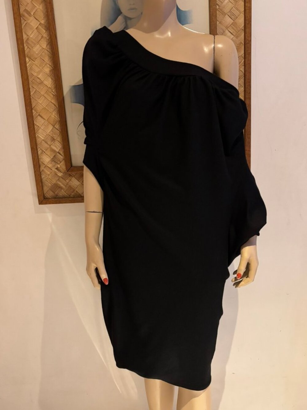 Junya Watanabe Comme Des Garçons Off The Shoulder Asymmetrical Black Dress sz M